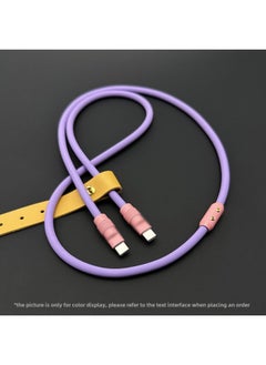 Mobile Phone Color Matching Fast Charging Silicone Tablet IPhone Data Line Apple 16Pro Computer PD For IPad-Color:Lavender Purple + Pink Shell + Slider-Line Length:0.5m (usb To Apple 8-14 Front/12w)