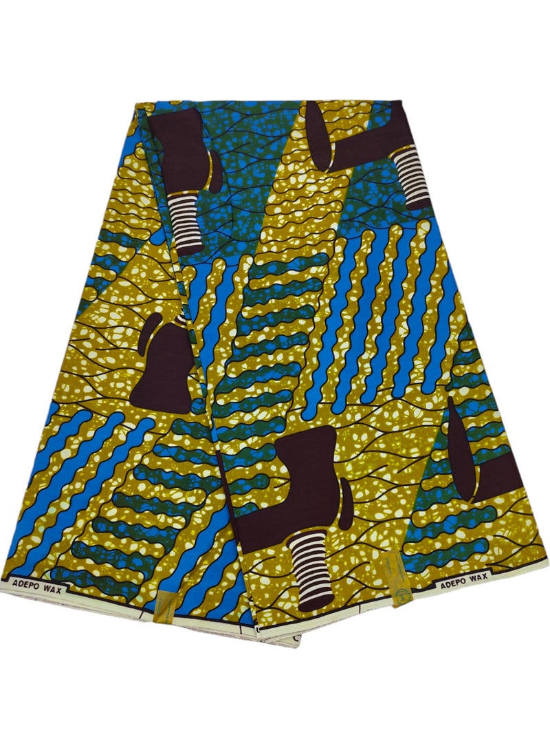 African Wax Fabrics 6 Yards 100% Cotton Ankara Print Fabric Best New Beautiful Design Multicolour Latest Fancy for Party Dress 297115 - Image 1