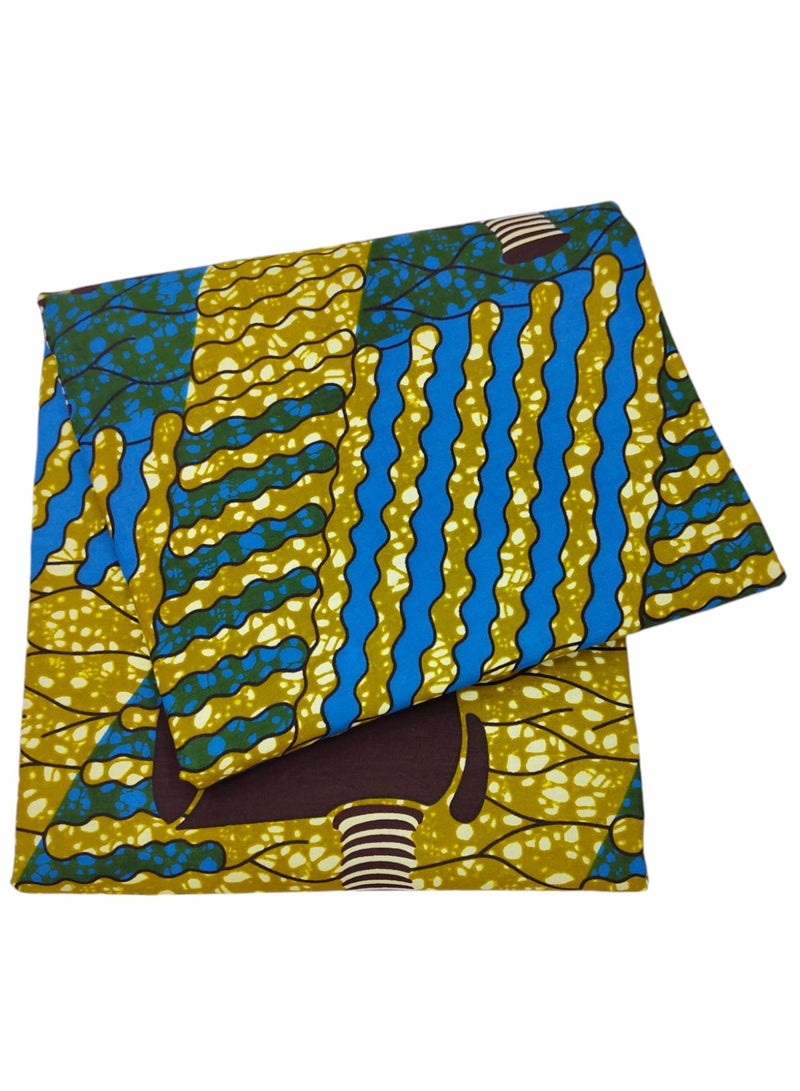 African Wax Fabrics 6 Yards 100% Cotton Ankara Print Fabric Best New Beautiful Design Multicolour Latest Fancy for Party Dress 297115 - Image 3