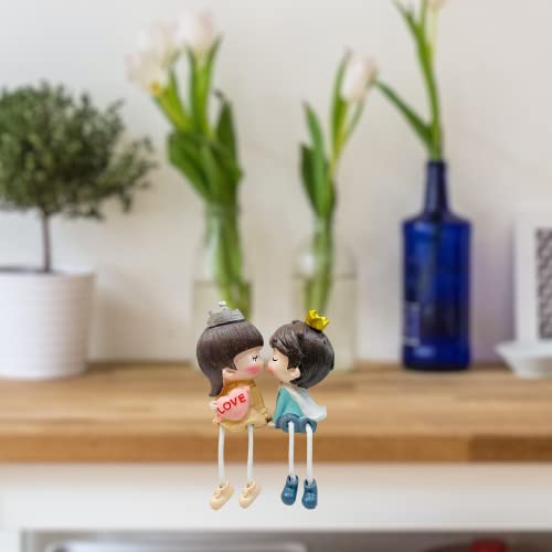 AUGEN Polyresin Sweet Love Family Living Room Home Decor Gift Item Set Hanging Legs Cute Decorative Showpiece (6937L) - Image 4