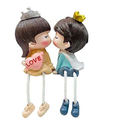 AUGEN Polyresin Sweet Love Family Living Room Home Decor Gift Item Set Hanging Legs Cute Decorative Showpiece (6937L) - Image 1