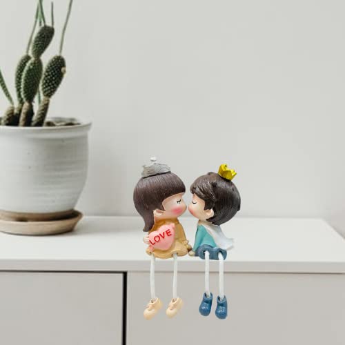 AUGEN Polyresin Sweet Love Family Living Room Home Decor Gift Item Set Hanging Legs Cute Decorative Showpiece (6937L) - Image 2