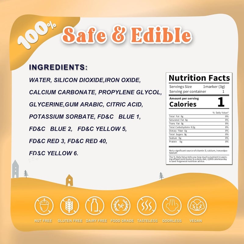 Excefore Metallic Markers Pens, 10Pcs Upgrade Food Grade Gold Shimmering Pens, For Cake Painting, Baking, Chocolate, Candy, Donuts, Biscuits, Diy Supplies Kit - Image 5