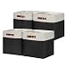 DULLEMELO Storage Baskets 13 Inch Cube Storage Bins for Shelves Closet Storage Foldable Linen Closet Organizers Storage Baskets for Closet Storage 4 Pack  13 WhiteBlack - Image 2