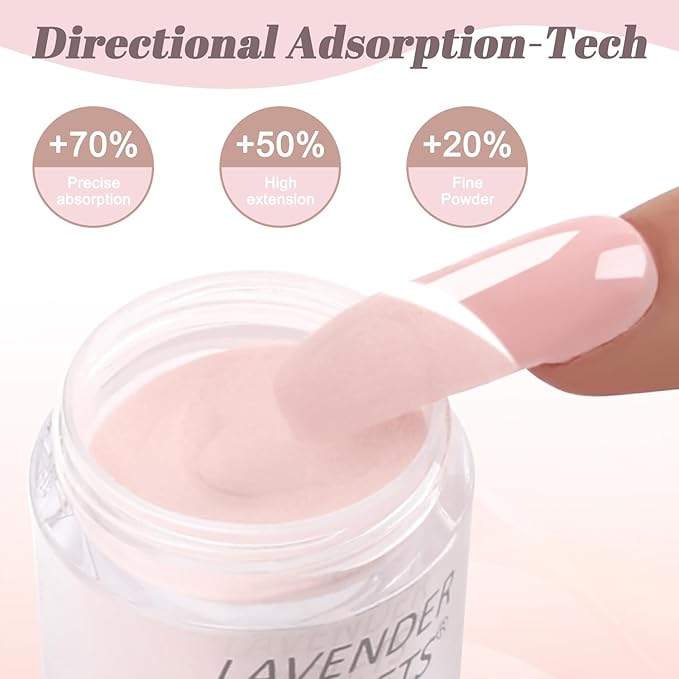 Lavender Violets 14g x 6 Dip Powder French Nail Colors Nude Pink Cream Beige Latte Stars Shine Nail Art Manicure Large Capacity Dipping Powder Glitter Nail Powder J204