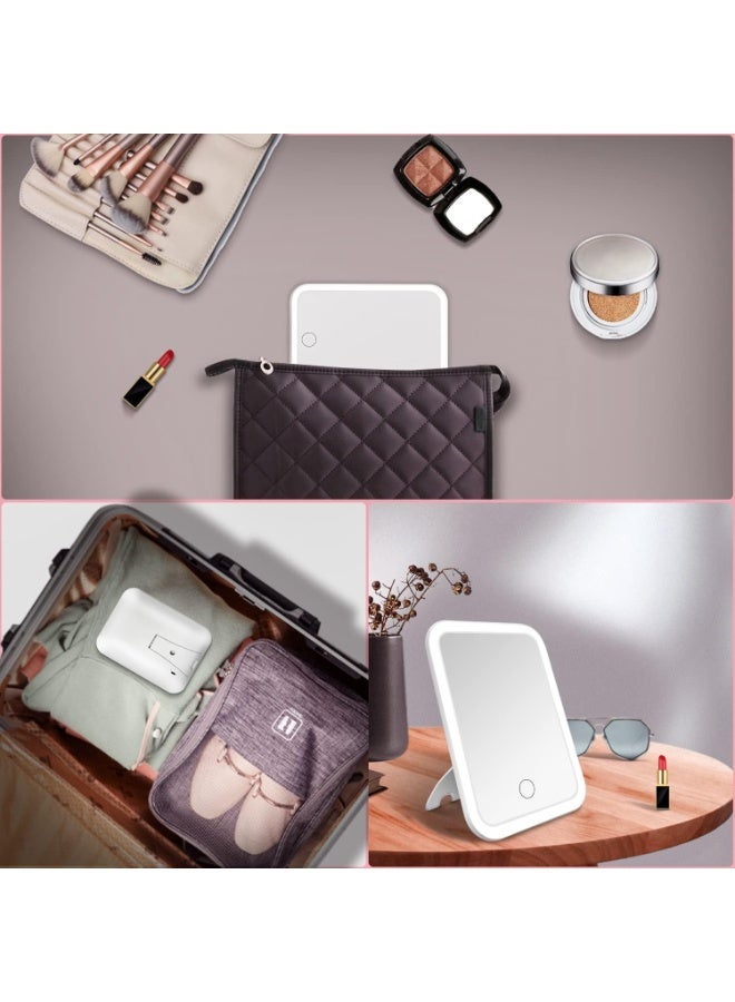 Portable LED Makeup Mirror with Light – Rechargeable Vanity Mirror, 3 Color Lighting Modes, Adjustable Brightness, Lightweight Travel Mirror - Image 2