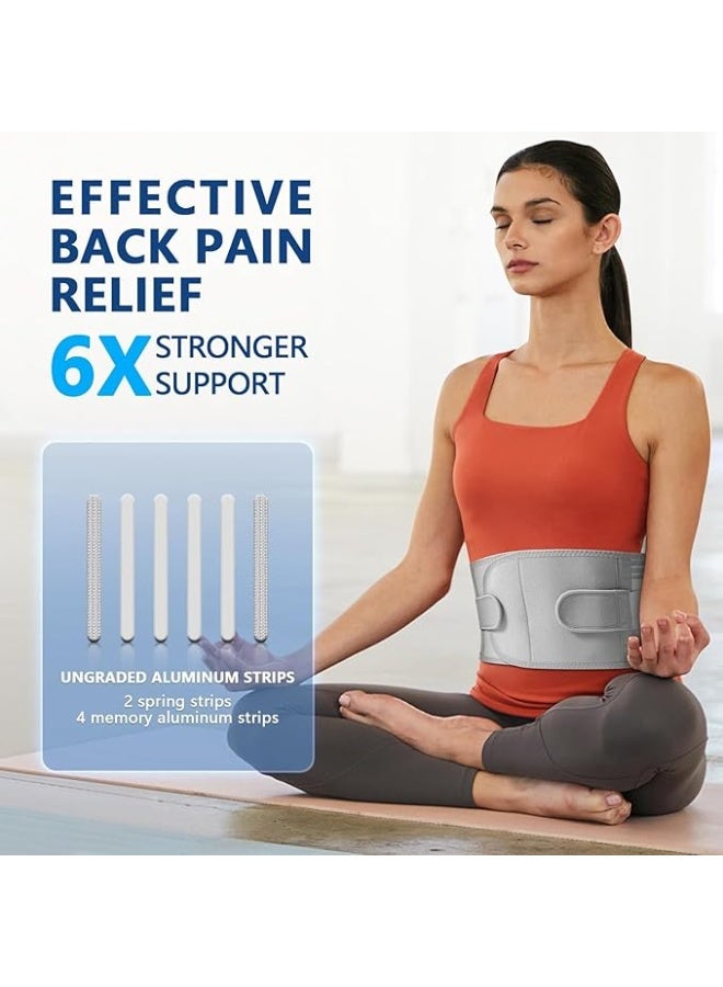 DUNISO Lower Back Support Belt, Non-Slip Lumbar Support, Instant Relief Of Back Pain Caused By Injuries, Herniated Discs, Sciatica And Scoliosis, Breathable And Adjustable With Pressure Pads For Daily Life, Work And Homework, Large Size (Waist Circumference 115Cm)  - Image 3
