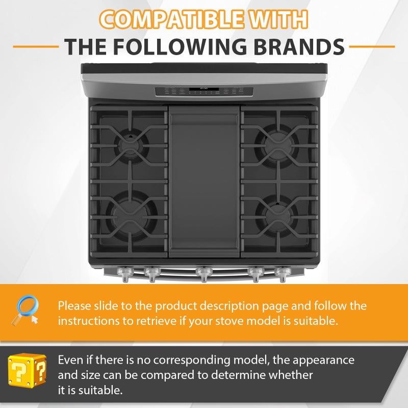 FlameDuty Upgraded WB31X27151 Side Stove Grate Replacement for Ge General Electric Stove Parts,WB31X24736 Cast Iron Burner Cooking Grate Rack for General Electric JGBS66REKSS JGB735SPSS Stove Rack,2 Pack - Image 4