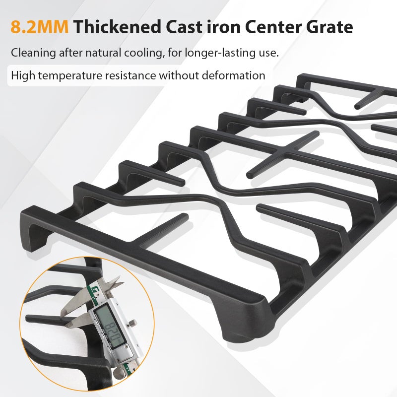 FlameDuty Upgraded WB31X27151 Side Stove Grate Replacement for Ge General Electric Stove Parts,WB31X24736 Cast Iron Burner Cooking Grate Rack for General Electric JGBS66REKSS JGB735SPSS Stove Rack,2 Pack - Image 3