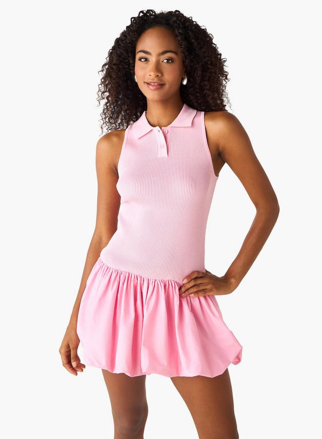 تواكستريمز فستان بالون بلا أكمام مضلع - Image 1