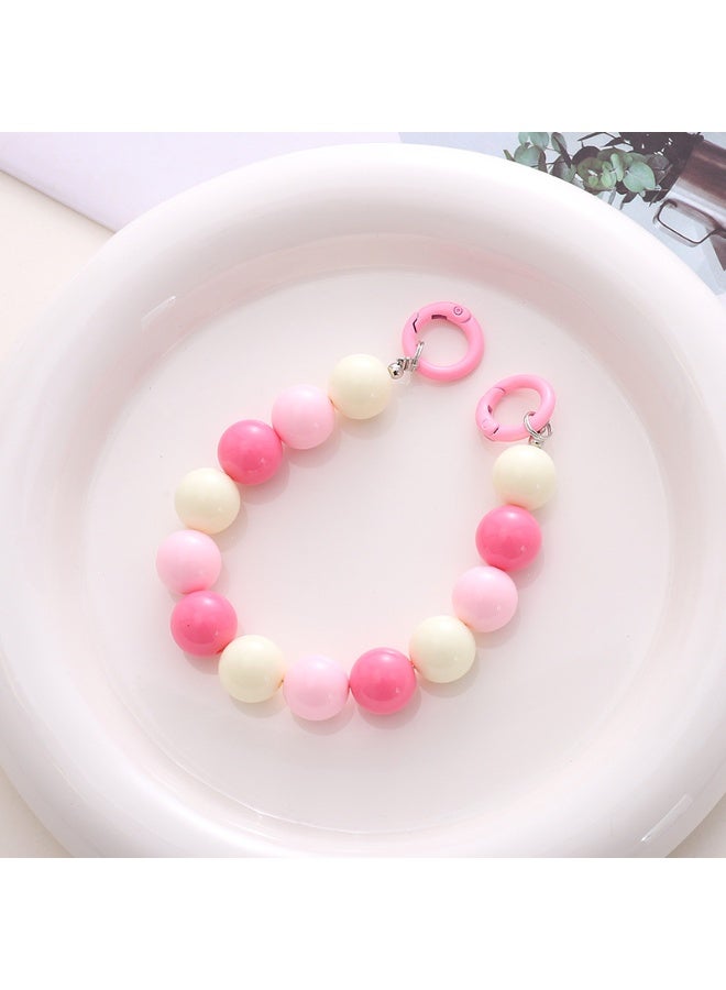 NIBEMINENT Phone Charm/ Chain Strap for Women Girls, Acrylic Ball Cell Phone Case Lanyard Wrist Strap - Image 1