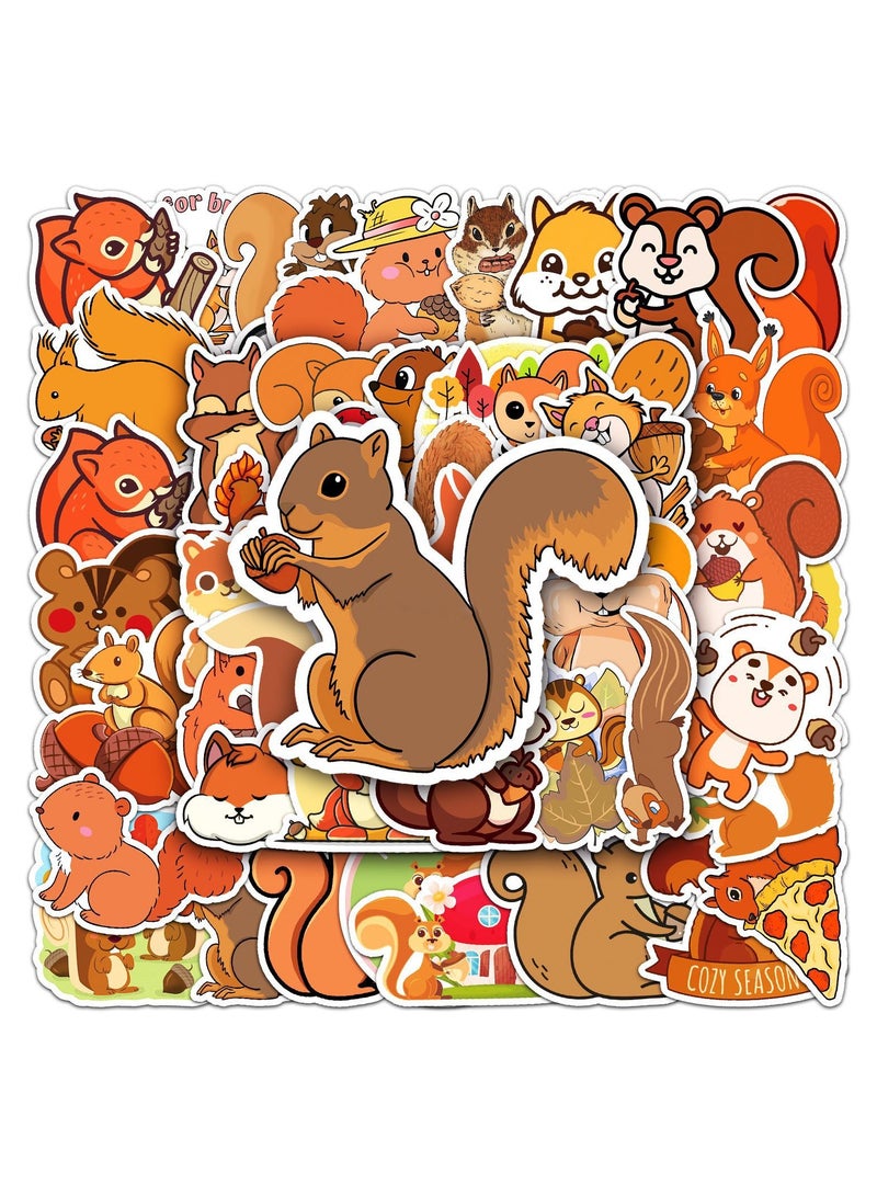 50Pcs Lovely Squirrel Stickers for Boys Girls Teens Kids Cute Waterproof Vinyl Stickers for Laptop Flasks Luggage Cup Phone Water Bottles Notebook Tablet Car Cartoon Animals Decals Pack  - Image 4