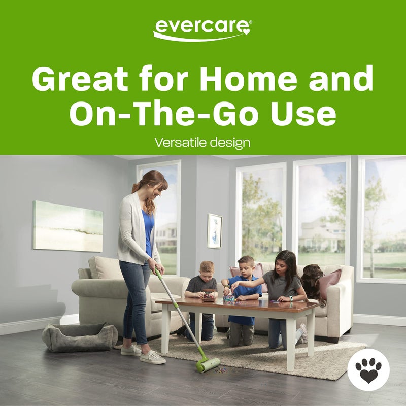 evercare إيفركير 10 بوصة لفة لاصقة متعددة الأغراض لإعادة تعبئة شعر الحيوانات الأليفة، 50 ورقة - لفة لاصقة لإزالة شعر الحيوانات الأليفة، شعر القطط والكلاب، مزيل الوبر، مزيل شعر الحيوانات الأليفة للأثاث والملابس والسيارات - Image 5