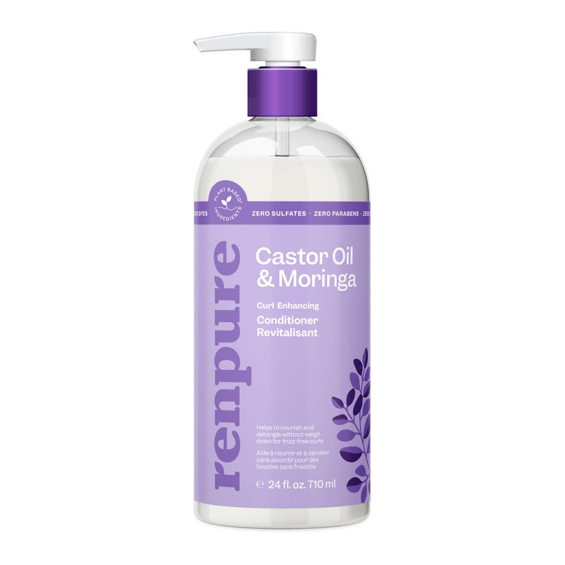 Renpure Castor Oil & Moringa Curl Enhancing Conditioner - For Moisturized, Detangled & Frizz-Free Curls - With Castor Oil & Moringa Seed Oil - For Wavy to Curly Hair -24 Fl Oz - Image 1