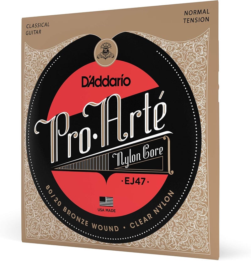 D'Addario أوتار الجيتار الكلاسيكي D'Addario Pro-Arte EJ47 - توتر عادي، ملفوفة بالنحاس 80/20، نواة نايلون - Image 1