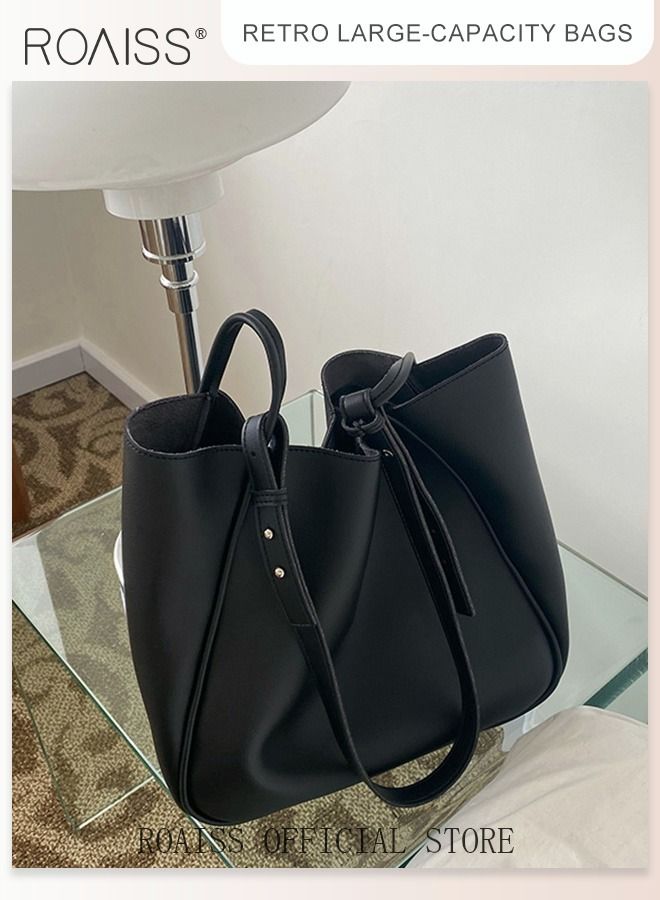 حقيبة كتف نسائية بسعة كبيرة وتصميم يناسب جميع الأوقات والمناسبات، مناسبة للطلاب ولجميع النساء، بتصميم عتيق ونسيج فريد من نوعه.