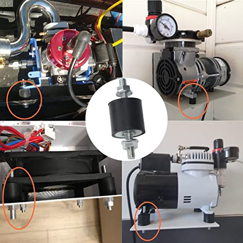 APUXON 4pcs 25 x 25mm Rubber Mounts Rubber Vibration Isolator Mounts Shock Absorber with M6 x 19mm Studs Vibration Isolators - Image 4