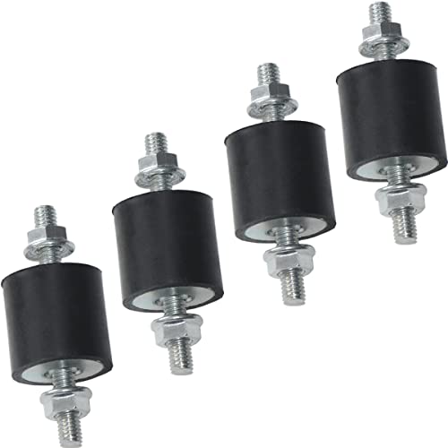 APUXON 4pcs 25 x 25mm Rubber Mounts Rubber Vibration Isolator Mounts Shock Absorber with M6 x 19mm Studs Vibration Isolators - Image 1