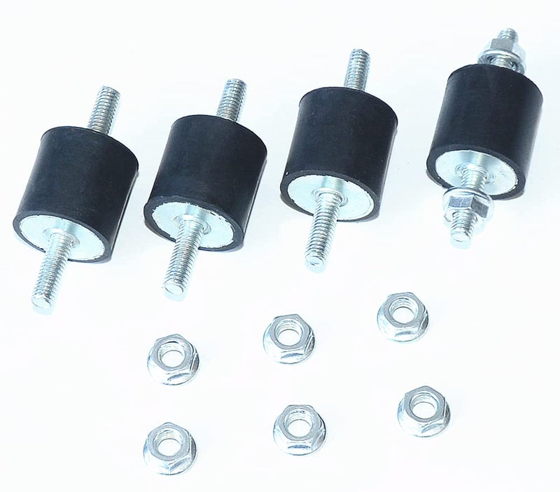 APUXON 4pcs 25 x 25mm Rubber Mounts Rubber Vibration Isolator Mounts Shock Absorber with M6 x 19mm Studs Vibration Isolators - Image 3