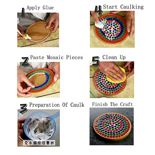 FAIRUO 100 Pieces Mosaic Tiles Squares Yellow Crystal Mosaic Stained Glass for Crafts Supplies DIY Picture Frames Handmade Jewelry Coasters Art Material Decoration,1x1cm - Image 2