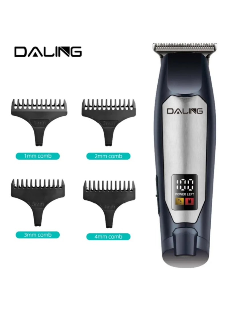 Daling Professional Cordless Hair & Beard Trimmer with LED Digital Display, 4 Guide Combs and USB Rechargeable - Image 2