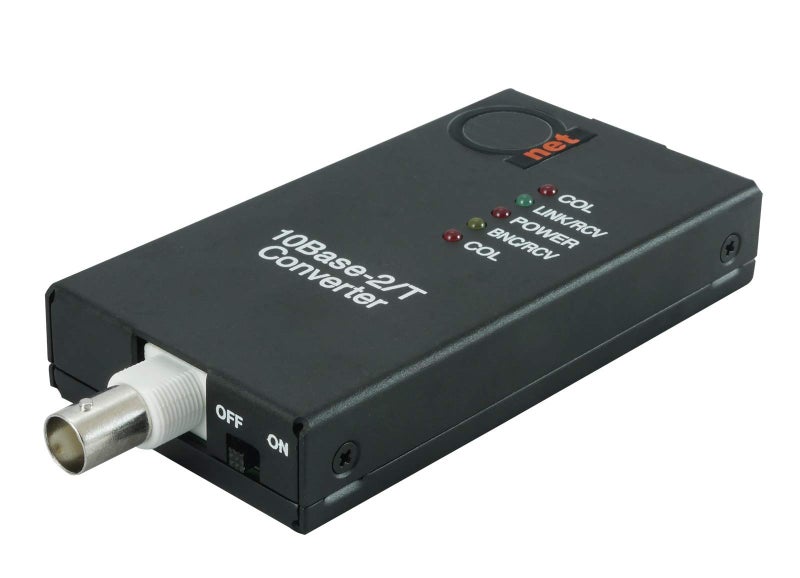 ADNET 10BaseT RJ45 UTP to 10Base2 Thinnet Coax BNC Media Converter | Ethernet Adapter 10Base-T/2 - Image 1