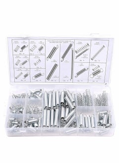 200 Pieces Zinc Plated Spring Assortment Kit, Compression Spring Tension Spring Transparent PP Plastic Box 20 Kinds of Size Extension and Compression Spring Repair Tool Replacement Kit