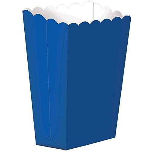 Amscan Adorable Bright Royal Blue Small Scalloped Popcorn Box - 5.25" x 3.75" (5 Pieces) - Ideal for Birthday, Party Favors, Celebrations & More - Image 2
