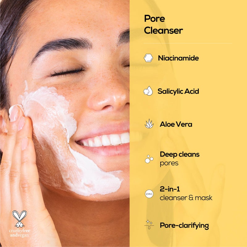 Hanhoo Pore Cleanser with Niacinamide, 6.76 Fl. Oz., 2-in-1 Facial Cleanser and Mask, with Niacinamide and Salicylic Acid, Clears Clogged Pores, Makeup-Remover, Exfoliating Face Wash, Korean Skincare - Image 4