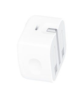 No branded 20W Fast Charging and Easy Connection for Your Mobile Devices with Triple Plug Power Adapter and USB C Port White  - Image 5