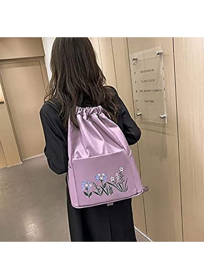 Firstdemand Travel Folding bag for Girls Women Trendy Waterproof Stylish Backpack Lightweight Polyester Drawstring Waterproof Bag For Girls and Womens (Purple). - Image 5