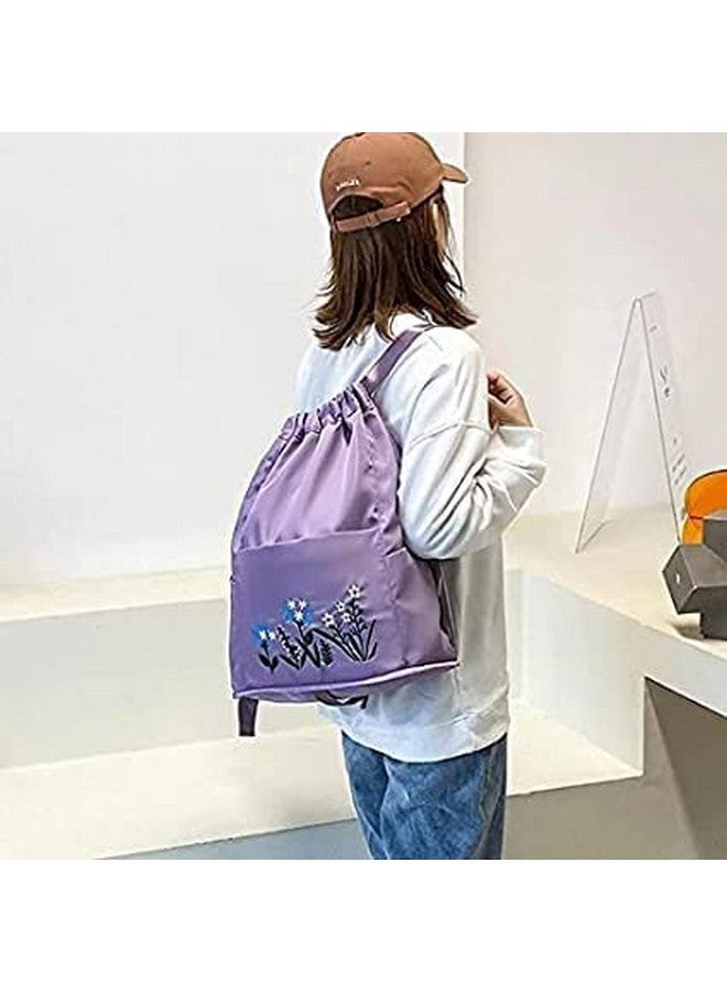 Firstdemand Travel Folding bag for Girls Women Trendy Waterproof Stylish Backpack Lightweight Polyester Drawstring Waterproof Bag For Girls and Womens (Purple). - Image 4