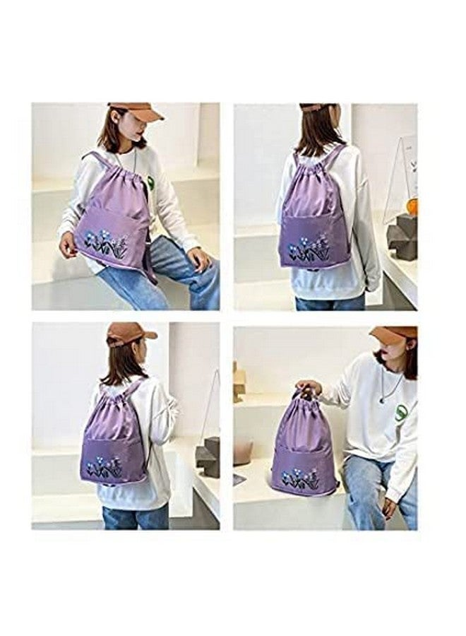Firstdemand Travel Folding bag for Girls Women Trendy Waterproof Stylish Backpack Lightweight Polyester Drawstring Waterproof Bag For Girls and Womens (Purple). - Image 2