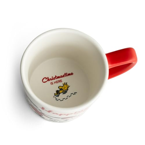 DaySpring - Peanuts - Happiness And Cheer Ceramic Mug, 14oz, Red - Image 4