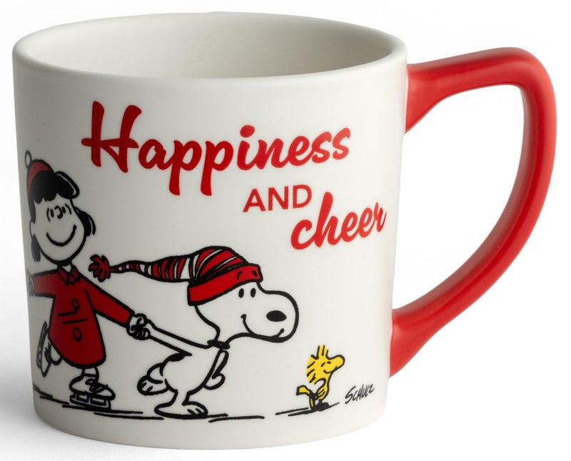 DaySpring - Peanuts - Happiness And Cheer Ceramic Mug, 14oz, Red - Image 1