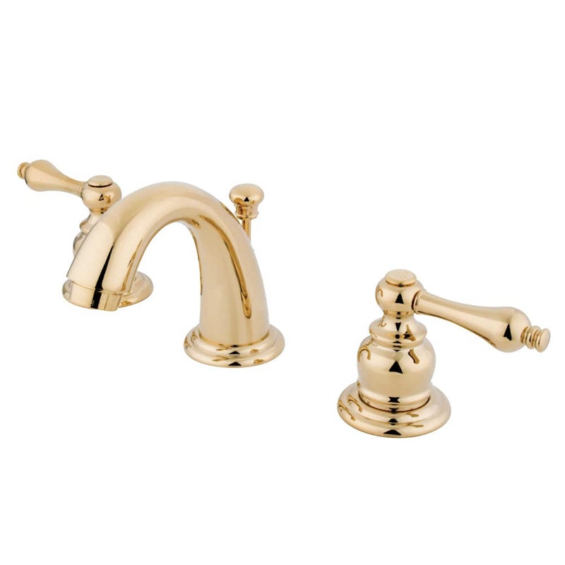 Kingston Brass KB912AL Victorian Mini Widespread Lavatory Faucet with Brass PopUp Polished Brass4Inch Adjustable Center