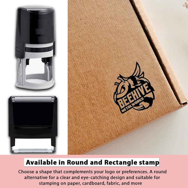 STAMPI Store اختر الحجم - طابع الشعار | طابع مخصص | طابع أعمال مخصص | طابع شعار الأعمال | طابع شعار الأعمال المخصص أو الصورة صغيرة كبيرة متوسطة مستديرة طوابع مخصصة ذات حبر ذاتي - Image 5