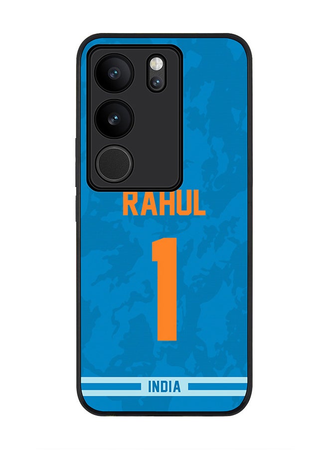 Stylizedd Rugged Black Edge case for Vivo V29 / Vivo V29 Pro / Vivo S17, Slim fit Soft Flexible Rubber Edges Anti Drop Cover - Team India KL Rahul, Jersey No 1  - Image 1