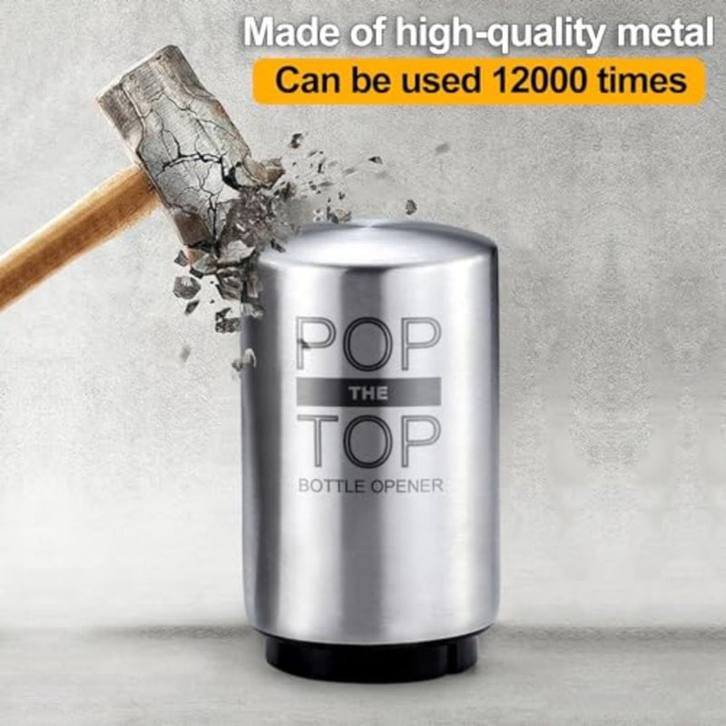 The Top Bottle Opener, Automatic Beer Bottle Opener with Magnetic Cap Catcher, Pushand Stainless Steel One Handed Bottle Openers for Bar Kitchen Home Restaurant Beer Gift - Image 2