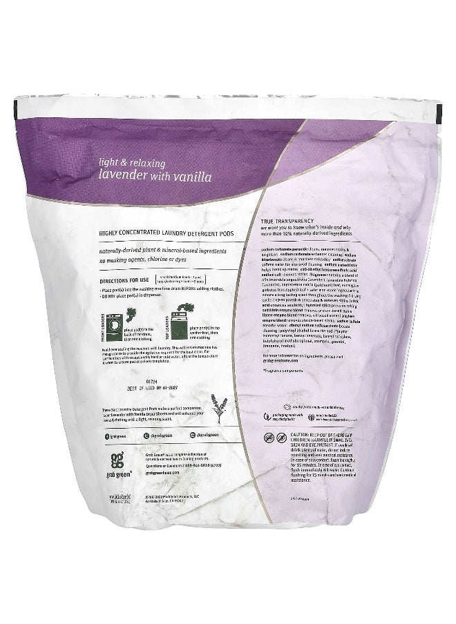 Grab Green Grab Green, 3-in-1 Laundry Powder Detergent Pods, Lavender with Vanilla, 132 Loads, 4 lbs 10.4 oz (2,112 g)  - Image 2