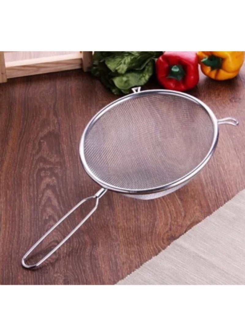 Tamu Tinned Flour - Milk - Sugar Pulses Strainer with Metal Handle 17 cm  - Image 2