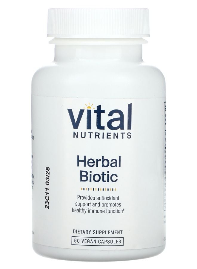 Vital Nutrients Herbal Biotic 60 Vegan Capsules - Image 1
