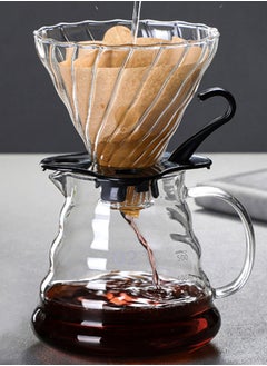 Generic V60 Pour Over Coffee Maker Set, Glass Coffee Maker with Filter Paper and Double Layer Glass Coffee Cup  - Image 3
