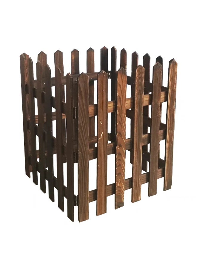 LINGWEI Wooden Interlocking Garden Fence Panels Picket Fence Animal Barrier Edging Borders - Image 5