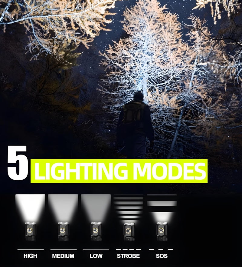 Feelon LED Flashlights Rechargeable High Lumens, 90000 Lumen Super Bright Zoomable with USB Cable, 7 Modes Powerful Handheld LED Flashlights for Home Emergencies Camping Camping (Modern) - Image 2