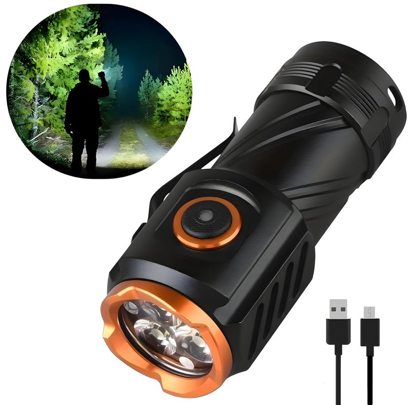 Feelon LED Flashlights Rechargeable High Lumens, 90000 Lumen Super Bright Zoomable with USB Cable, 7 Modes Powerful Handheld LED Flashlights for Home Emergencies Camping Camping (Modern) - Image 1
