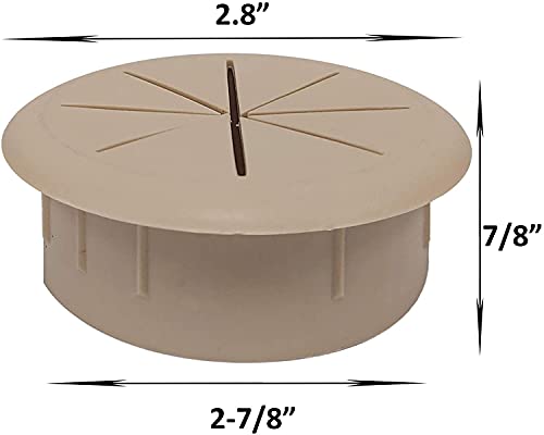 Master Manufacturing CordAway 3-1/3" Desk Grommet, Adjustable Cord Cover, Cable Hole Wire Management, Three Different Sized Opening, Made in USA, White Plastic (00263) - Image 2