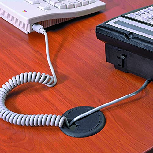 Master Manufacturing CordAway 3-1/3" Desk Grommet, Adjustable Cord Cover, Cable Hole Wire Management, Three Different Sized Opening, Made in USA, White Plastic (00263) - Image 3