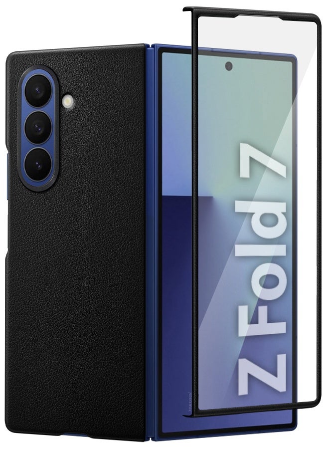 CATANES Leather Case Cover for Samsung Galaxy Z Fold 7, Kindsuit Case Slim and sleek - Black - Image 5