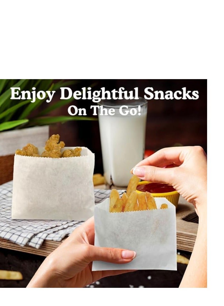 Grease-resistant snack bags Serving bags for French fries, onion rings, and more Perfect for outdoor entertaining Keeps hands grease-free  - Image 2
